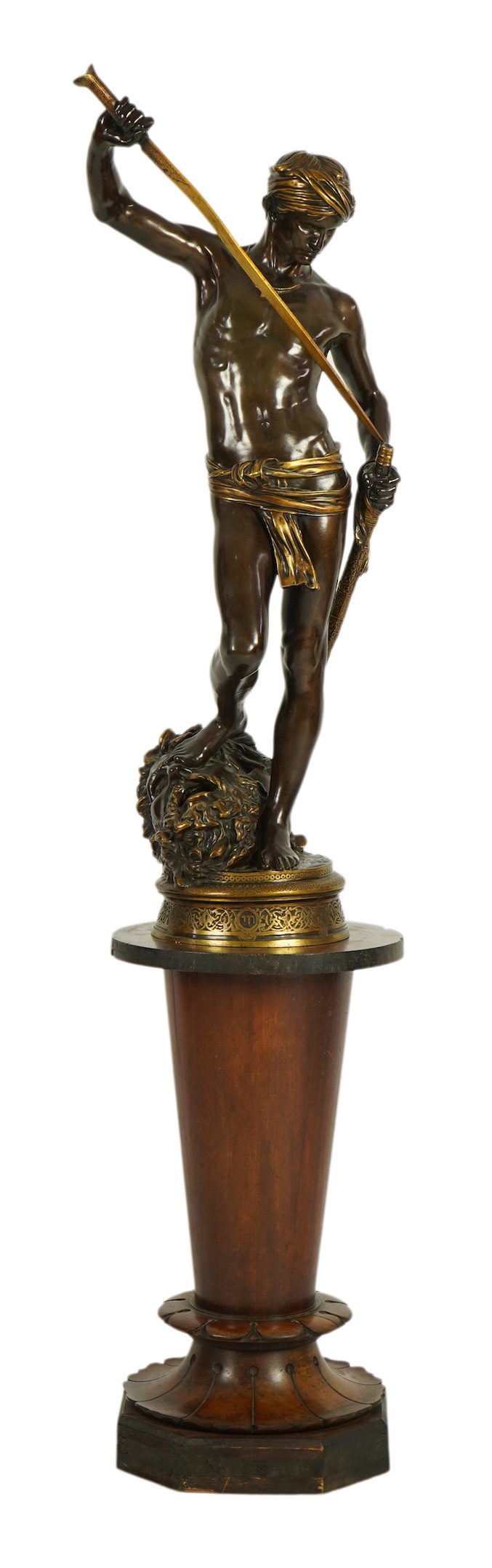 Marius-Jean-Antonin Mercie (1795-1875), A large bronze figure 'David vainqueur de Goliath'